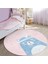 Pembe Zemin Baby Shower Yazılı Ayıcık Desenli Çocuk & Genç Odası Makinede Yıkanabilir Kaymaz Tabanlı Yuvarlak Çocuk Halısı 1