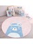 Pembe Zemin Baby Shower Yazılı Ayıcık Desenli Çocuk & Genç Odası Makinede Yıkanabilir Kaymaz Tabanlı Yuvarlak Çocuk Halısı 2