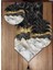 Gold Detaylı Mermer Desen 6'lı Supla ve Runner Set 1