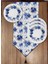 Mavi Çiçek Desenli 6'lı Supla ve Runner Set 1