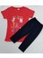 FANTASTIC Baskılı Kız Çocuk Tshirt-Tayt Takım 9-12 Yaş Kırmızı 2