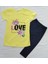 LOVE Baskılı Kız Çocuk Tshirt-Tayt Takım 9-12 Yaş Sarı 1