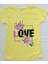 LOVE Baskılı Kız Çocuk Tshirt-Tayt Takım 9-12 Yaş Sarı 3