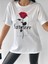 Beyaz Forever Gül Baskılı T-Shirt 4