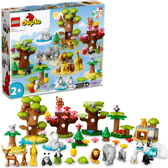 LEGO® Duplo® Vahşi Dünya Hayvanları 10975 - 2 Yaş ve Üzeri Çocuklar Için Vahşi Hayvan Oyuncak Yapım Seti (142 Parça)