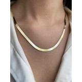 Amoure Gold 14 Ayar Altın Italyan Ezme Zincir