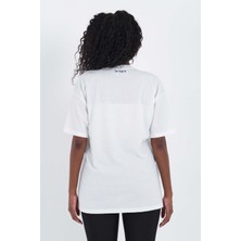 Be Original Unisex Oversize %100 Pamuklu Renkli Duck Baskılı Beyaz T-Shirt