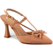 Duygushoesbag Baggy Kadın Fiyonk Taşlı Topuklu Ayakkabı