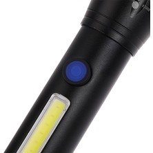 Powermaster PM-14621 Metal Flashlight Cob Power Ledli Şarjlı El Feneri