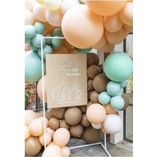 Trend Hediye Sepeti Pastel Somon Mint Yeşili Karamel Balon 50 Adet ve 5 M Balon Zinciri