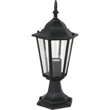 Perium Altıgen Babaüstü Siyah Renk IP44 Döküm Bahçe Armatürü