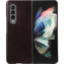 YKD Store Samsung Galaxy Z Fold4 Kahve İçin Çift Renkli Kılıf (Yurt Dışından)