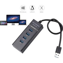 PrimeX Plus PX-3010 USB Hub, 4 Port USB 3.0 Çoklayıcı, USB Çoklayıcı Siyah