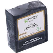 NaturaMisse Doğal Aktif Karbon Çay Ağacı Yağlı Sabun 125 gr (Doğal & El Yapımı)