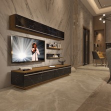 Decoraktiv Eko 5b Mdf Std Tv Ünitesi Tv Sehpası - Pera - Siyah Mermer