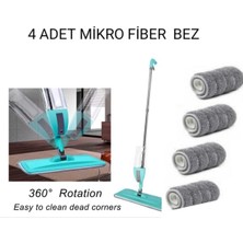 Karakuş Spin Mop Sprey Mop Deterjan Hazneli 4 Adet Yedek Mop Spreyli Temizlik Paspası