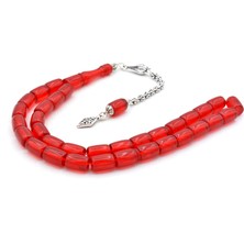 Murty99 Murty99 Sistemli Kesme Model Hareli Kırmızı Sıkma Kehribar Tesbih