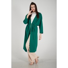 Feminist Zümrüt Krep Belden Kuşaklı Kimono 0107121.123