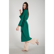 Feminist Zümrüt Krep Belden Kuşaklı Kimono 0107121.123