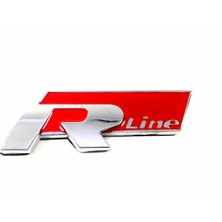 Behin Dizayn VOLKSWAGEN UYUMLU R Line Bagaj Yazısı Nikel Kırmızı 75mm-25mm