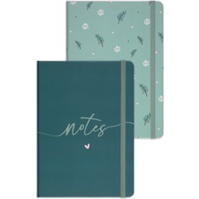 Matt Notebook A5 2'li Defter Seti 15X21 cm Çizgili Papatya