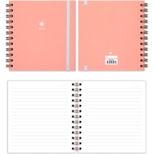 Matt Notebook 15X15 cm Kare 2'li Set Spiralli Çizgili Tarihsiz Not Defteri Gökkuşağı