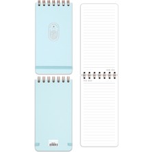Matt Notebook A5-A6 Bloknot 2'li Set Lastikli Spiralli Kareli-Çizgili Not Defteri Notepad Mavi