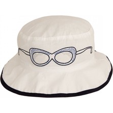 Bay Şapkacı Gözlük Nakışlı Kız Çocuk Bermuda Şapka 3653