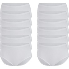 Özten Kadın 12'li Paket Likralı Kaşkorse Yüksek Bel Bato Külot