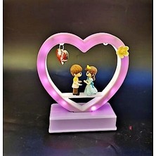 Hediyezin Kalp Şeklinde Sevgili  Işıklı Müzik Kutusu