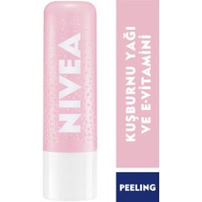 NIVEA Kuşburnu Yağı Dudak Bakım Peeling (4,8gr) ,Dudak Nemlendirici ,Makyaj Bazı,E Vitamini içeren Dudak Kremi