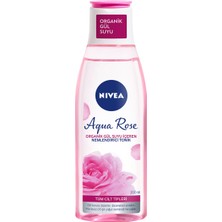 NIVEA Aqua Rose Organik Gül Suyu İçeren Nemlendirici Tonik (200ml) Tüm cilt tipleri için 24 Saat Yüz Nemlendirici