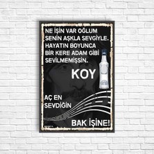 Trend Poster Alkol Retro Ahşap Poster
