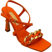 Duygushoesbag Kadın Bileği Saran Kırışık Cilt Sandalet