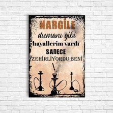 Trend Poster Nargile Retro Ahşap Poster