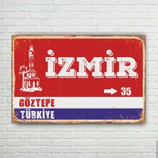 Trend Poster Izmir Plaka Retro Ahşap Poster
