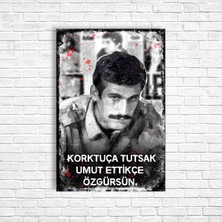 Trend Poster Korktukça Tusak Umut Ettikçe Özgürsün Retro Ahşap Poster