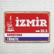 Trend Poster Izmir Plaka Retro Ahşap Poster