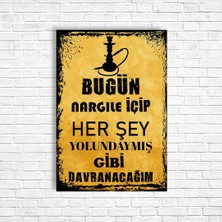 Trend Poster Nargile Retro Ahşap Poster