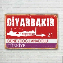 Trend Poster Diyarbakır Plaka Retro Ahşap Poster