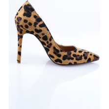 ShoeSSpring Tüylü Leopar Stiletto