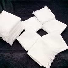 AY Home Etamin Işleme Mutfak Havlu Seti 12 Adet 50X30 cm Beyaz