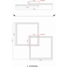 Triolux TRA30302P Eco 70*70 cm LED Avize Plafonyer Joınset - Işık Rengi 4000K Doğal Beyaz