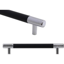 Badem10 Hitit Mobilya Dolap Kapak Çekmece Kulpu Mat Siyah Metal 128 mm