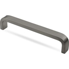Badem10 Vien Çekmece Dolap Kapak Kulpu Kulbu 160 mm Füme Metal Kulp