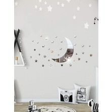 Lizpo Decor Ay ve Yıldız Ayna Çıkartması Çocuk Odası Dekorasyon