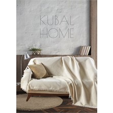 Kubal Home Krem Organik Pamuk Buldan Koltuk Örtüsü 180 x 230 cm Koltuk Kanepe Çekyat Berjer Örtüsü Şalı