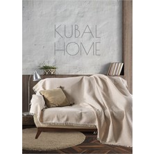 Kubal Home Pudra Organik Pamuk Buldan Koltuk Örtüsü 180 x 230 cm Koltuk Kanepe Çekyat Berjer Örtüsü Şalı