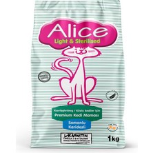 Alice Light & Sterilised Somonlu Karidesli - Kısırlaştırılmış / Kilolu Kediler Için 6x1 kg (6 Adet)