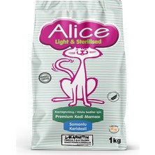 Alice Light & Sterilised Somonlu Karidesli - Kısırlaştırılmış / Kilolu Kediler Için 3x1 kg ( 3 Adet 1 Kg)